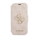 Guess Booktype 4G Big Metal Logo - Etui iPhone 13 Pro (różowy)