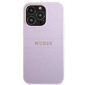 Guess Saffiano Hot Stamp & Metal Logo - Etui iPhone 13 Pro (liliowy)