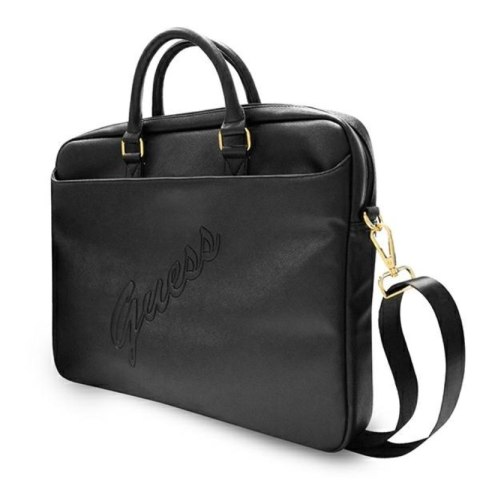 Guess Saffiano Script Computer Bag - Torba na notebooka 15" (czarny) Guess Saffiano Script Computer Bag - Torba na notebooka 15" (czarny)