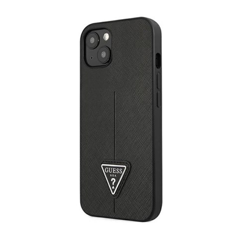 Guess Saffiano Triangle Logo Case - Etui iPhone 14 Plus (czarny) Guess Saffiano Triangle Logo Case - Etui iPhone 14 Plus (czarny)