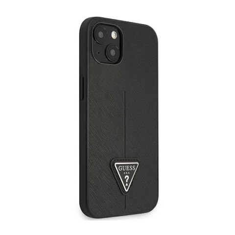 Guess Saffiano Triangle Logo Case - Etui iPhone 14 Plus (czarny) Guess Saffiano Triangle Logo Case - Etui iPhone 14 Plus (czarny)