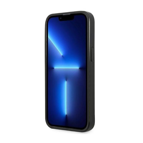 Guess Saffiano Triangle Logo Case - Etui iPhone 14 (srebrny) Guess Saffiano Triangle Logo Case - Etui iPhone 14 (srebrny)