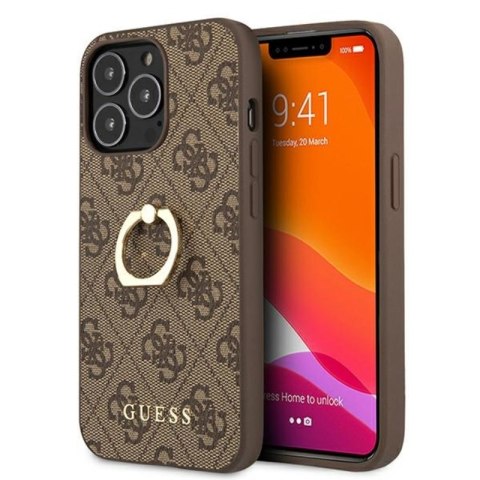 Guess 4G Ring Case - Etui iPhone 13 Pro (brązowy) Guess 4G Ring Case - Etui iPhone 13 Pro (brązowy)
