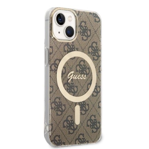 Guess Bundle Pack MagSafe 4G - Zestaw etui + ładowarka MagSafe iPhone 14 Plus (brązowy/złoty) Guess Bundle Pack MagSafe 4G - Zestaw etui + ładowarka MagSafe iPhone 14 Plus (brązowy/złoty)