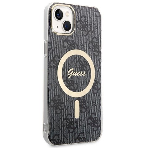 Guess Bundle Pack MagSafe 4G - Zestaw etui + ładowarka MagSafe iPhone 14 Plus (czarny/złoty) Guess Bundle Pack MagSafe 4G - Zestaw etui + ładowarka MagSafe iPhone 14 Plus (czarny/złoty)