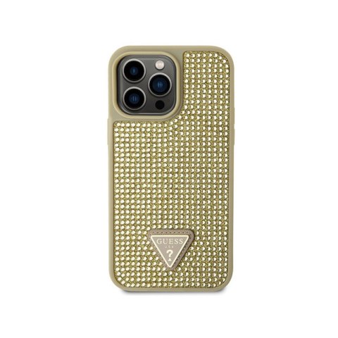 Guess Rhinestone Triangle - Etui iPhone 14 Pro Max (złoty) Guess Rhinestone Triangle - Etui iPhone 14 Pro Max (złoty)