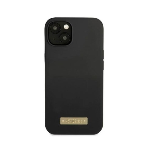 Guess Silicone Logo Plate MagSafe - Etui iPhone 13 (czarny) Guess Silicone Logo Plate MagSafe - Etui iPhone 13 (czarny)