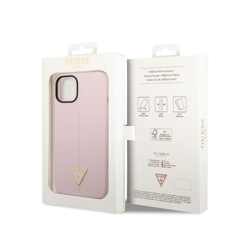 Guess Silicone Triangle Logo - Etui iPhone 14 Plus (fioletowy) Guess Silicone Triangle Logo - Etui iPhone 14 Plus (fioletowy)