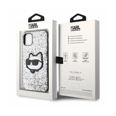Karl Lagerfeld NFT Glitter Choupette Patch - Etui iPhone 11 (Srebrny) Karl Lagerfeld NFT Glitter Choupette Patch - Etui iPhone 11 (Srebrny)