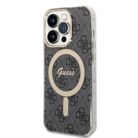 Guess Bundle Pack MagSafe 4G - Zestaw etui + ładowarka MagSafe iPhone 14 Pro (czarny/złoty) Guess Bundle Pack MagSafe 4G - Zestaw etui + ładowarka MagSafe iPhone 14 Pro (czarny/złoty)