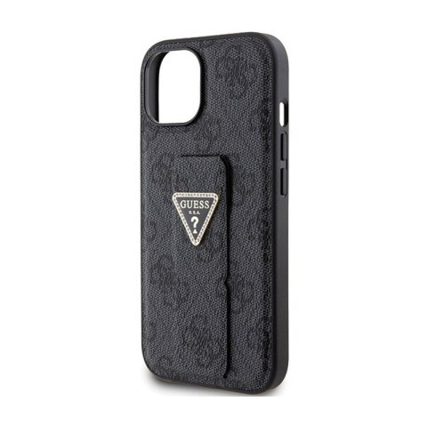Guess Grip Stand 4G Triangle Strass Logo - Etui iPhone 15 (czarny) Guess Grip Stand 4G Triangle Strass Logo - Etui iPhone 15 (czarny)