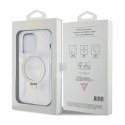 Guess Ring Stand Script Glitter MagSafe - Etui iPhone 15 Pro (przezroczysty)