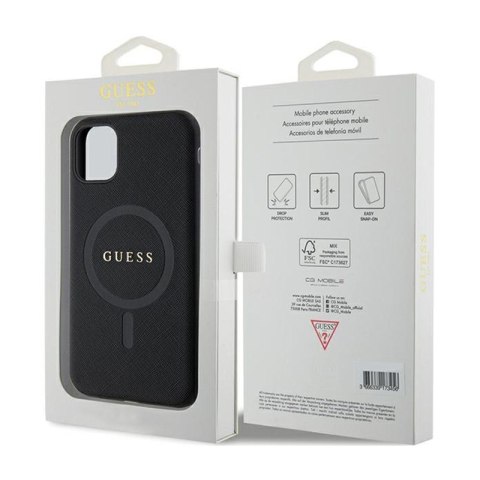 Guess Saffiano MagSafe - Etui iPhone 11 (czarny) Guess Saffiano MagSafe - Etui iPhone 11 (czarny)