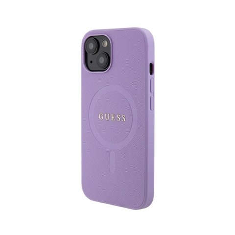Guess Saffiano MagSafe - Etui iPhone 15 (fioletowy) Guess Saffiano MagSafe - Etui iPhone 15 (fioletowy)