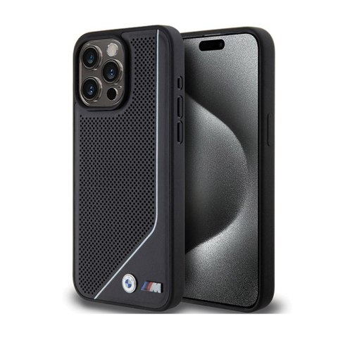 BMW Perforated Twisted Line MagSafe - Etui iPhone 15 Pro (czarny) BMW Perforated Twisted Line MagSafe - Etui iPhone 15 Pro (czarny)