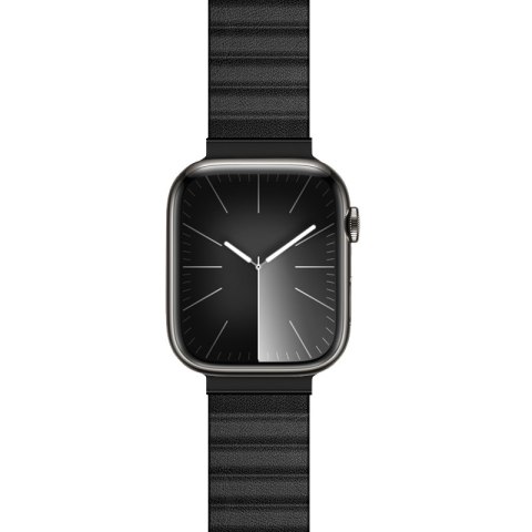 Crong Eclipse - Skórzany pasek magnetyczny Apple Watch 44/45/46/49 mm (czarny) Crong Eclipse - Skórzany pasek magnetyczny Apple Watch 44/45/46/49 mm (czarny)