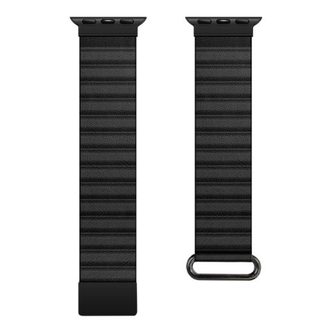 Crong Eclipse - Skórzany pasek magnetyczny Apple Watch 44/45/46/49 mm (czarny) Crong Eclipse - Skórzany pasek magnetyczny Apple Watch 44/45/46/49 mm (czarny)