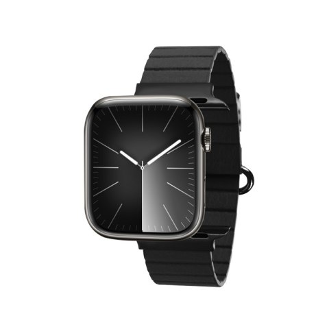 Crong Eclipse - Skórzany pasek magnetyczny Apple Watch 44/45/46/49 mm (czarny) Crong Eclipse - Skórzany pasek magnetyczny Apple Watch 44/45/46/49 mm (czarny)