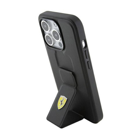 Ferrari Grip Stand Metal Logo - Etui iPhone 15 Pro Max (czarny) Ferrari Grip Stand Metal Logo - Etui iPhone 15 Pro Max (czarny)