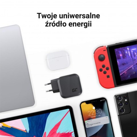 Green Cell - Ładowarka sieciowa Green Cell GC PowerGaN 65W (2x USB-C Power Delivery, 1x USB-A kompatybilne z Quick Charge 3.0) Green Cell - Ładowarka sieciowa Green Cell GC PowerGaN 65W (2x USB-C Power Delivery, 1x USB-A kompatybilne z Quick Charge 3.0)