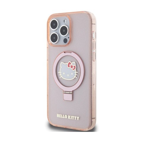 Hello Kitty Ring Stand Glitter Electrop Logo MagSafe - Etui iPhone 15 Pro Max (różowy) Hello Kitty Ring Stand Glitter Electrop Logo MagSafe - Etui iPhone 15 Pro Max (różowy)