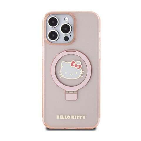Hello Kitty Ring Stand Glitter Electrop Logo MagSafe - Etui iPhone 15 Pro Max (różowy) Hello Kitty Ring Stand Glitter Electrop Logo MagSafe - Etui iPhone 15 Pro Max (różowy)