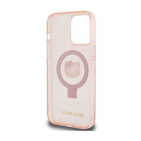 Hello Kitty Ring Stand Glitter Electrop Logo MagSafe - Etui iPhone 15 Pro Max (różowy) Hello Kitty Ring Stand Glitter Electrop Logo MagSafe - Etui iPhone 15 Pro Max (różowy)