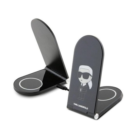 Karl Lagerfeld Ikonik MagSafe - Składana ładowarka indukcyjna 2w1 z MagSafe do iPhone i AirPods 15W (czarny) Karl Lagerfeld Ikonik MagSafe - Składana ładowarka indukcyjna 2w1 z MagSafe do iPhone i AirPods 15W (czarny)