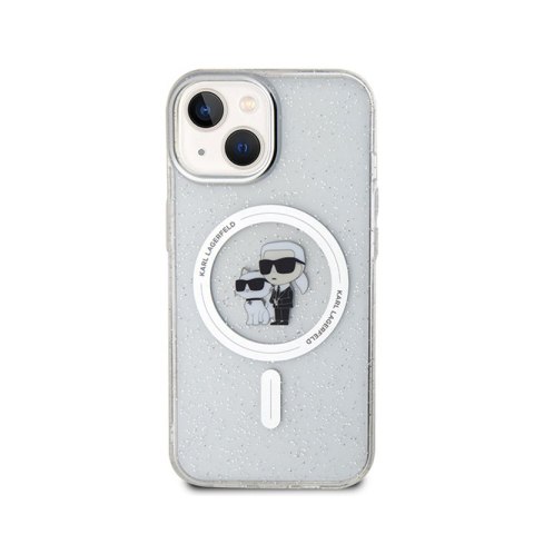 Karl Lagerfeld Karl & Choupette Glitter Magsafe - Etui iPhone 15 (przezroczysty) Karl Lagerfeld Karl & Choupette Glitter Magsafe - Etui iPhone 15 (przezroczysty)