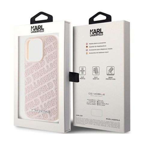 Karl Lagerfeld Quilted K Pattern - Etui iPhone 15 Pro Max (różowy) Karl Lagerfeld Quilted K Pattern - Etui iPhone 15 Pro Max (różowy)
