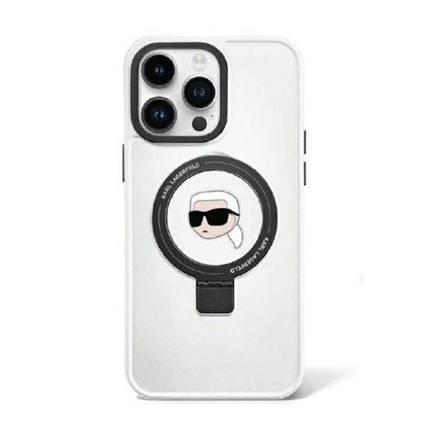 Karl Lagerfeld Ring Stand Karl Head MagSafe - Etui iPhone 15 Pro Max (biały) Karl Lagerfeld Ring Stand Karl Head MagSafe - Etui iPhone 15 Pro Max (biały)