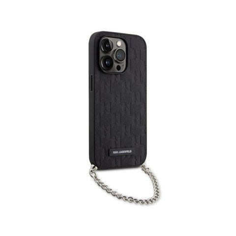 Karl Lagerfeld Saffiano Monogram Chain - Etui iPhone 14 Pro Max (Czarny) Karl Lagerfeld Saffiano Monogram Chain - Etui iPhone 14 Pro Max (Czarny)