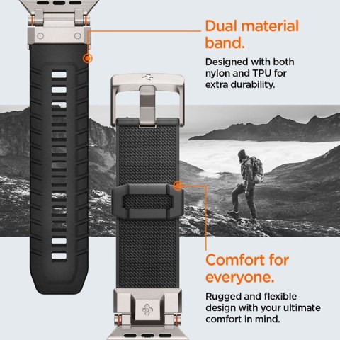 Spigen DuraPro Armor - Pasek do Apple Watch 42/44/45/49 mm (czarny) Spigen DuraPro Armor - Pasek do Apple Watch 42/44/45/49 mm (czarny)
