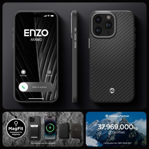 Spigen Enzo Aramid Mag MagSafe - Etui iPhone 15 Pro (Czarny) Spigen Enzo Aramid Mag MagSafe - Etui iPhone 15 Pro (Czarny)