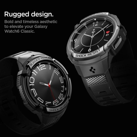 Spigen Rugged Armor Pro - Pasek + etui do Samsung Galaxy Watch 6 Classic 47 mm (Czarny) Spigen Rugged Armor Pro - Pasek + etui do Samsung Galaxy Watch 6 Classic 47 mm (Czarny)