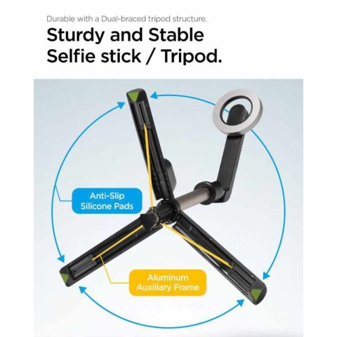Spigen S570W MagSafe Bluetooth Selfie Stick Tripod - Statyw na smartfon / uchwyt selfie stick (Czarny) Spigen S570W MagSafe Bluetooth Selfie Stick Tripod - Statyw na smartfon / uchwyt selfie stick (Czarny)