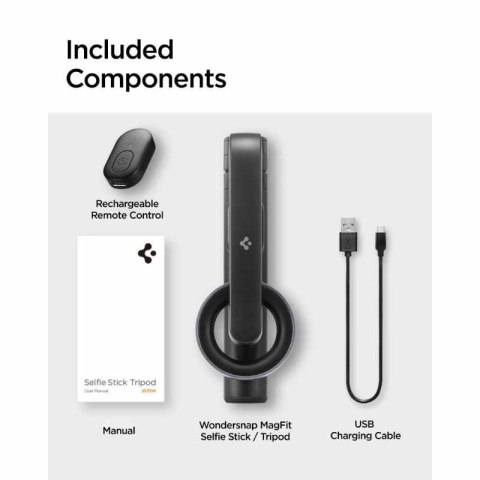 Spigen S570W MagSafe Bluetooth Selfie Stick Tripod - Statyw na smartfon / uchwyt selfie stick (Czarny) Spigen S570W MagSafe Bluetooth Selfie Stick Tripod - Statyw na smartfon / uchwyt selfie stick (Czarny)