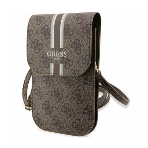 Guess 4G Stripes - Torebka crossbody na telefon (brązowy) Guess 4G Stripes - Torebka crossbody na telefon (brązowy)
