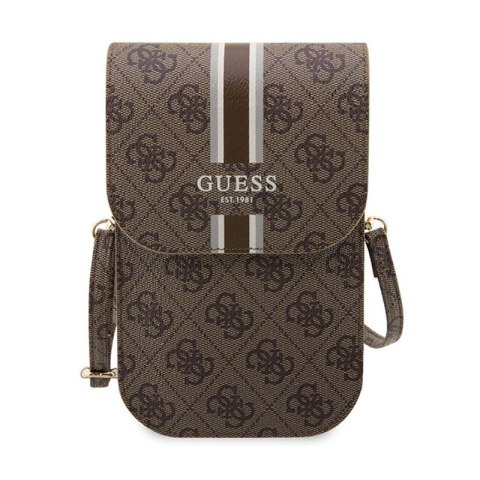 Guess 4G Stripes - Torebka crossbody na telefon (brązowy) Guess 4G Stripes - Torebka crossbody na telefon (brązowy)