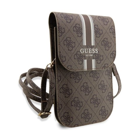 Guess 4G Stripes - Torebka crossbody na telefon (brązowy) Guess 4G Stripes - Torebka crossbody na telefon (brązowy)