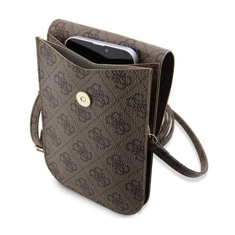 Guess 4G Stripes - Torebka crossbody na telefon (brązowy) Guess 4G Stripes - Torebka crossbody na telefon (brązowy)