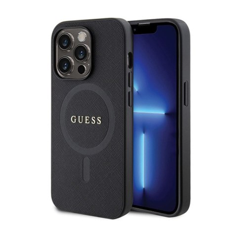 Guess Saffiano MagSafe - Etui iPhone 14 Pro Max (czarny) Guess Saffiano MagSafe - Etui iPhone 14 Pro Max (czarny)