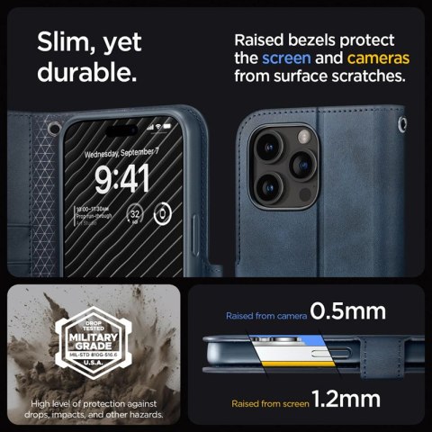 Spigen Wallet S Pro - Etui do iPhone 15 Pro (Navy) Spigen Wallet S Pro - Etui do iPhone 15 Pro (Navy)