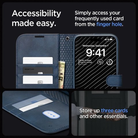 Spigen Wallet S Pro - Etui do iPhone 15 Pro (Navy) Spigen Wallet S Pro - Etui do iPhone 15 Pro (Navy)
