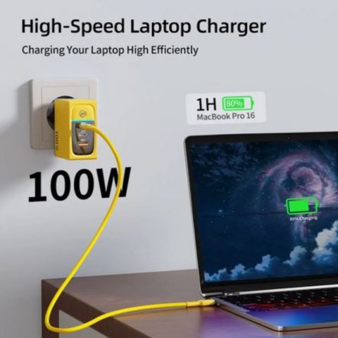 WEKOME WP-U155 Tint Series - Ładowarka sieciowa 2x USB-C & USB-A Super Fast Charger GaN 100W (Żółty) WEKOME WP-U155 Tint Series - Ładowarka sieciowa 2x USB-C & USB-A Super Fast Charger GaN 100W (Żółty)