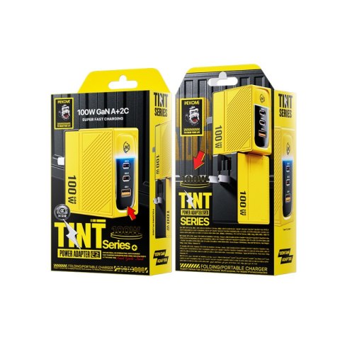 WEKOME WP-U155 Tint Series - Ładowarka sieciowa 2x USB-C & USB-A Super Fast Charger GaN 100W (Żółty) WEKOME WP-U155 Tint Series - Ładowarka sieciowa 2x USB-C & USB-A Super Fast Charger GaN 100W (Żółty)
