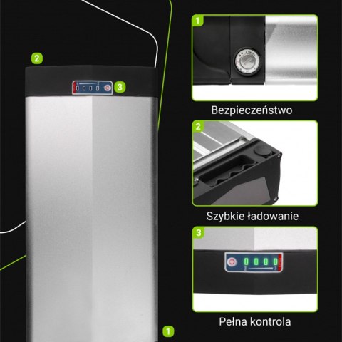 Green Cell - Bateria do roweru elektrycznego E-Bike z ładowarką 48V 20Ah 960Wh Li-Ion RCA Green Cell - Bateria do roweru elektrycznego E-Bike z ładowarką 48V 20Ah 960Wh Li-Ion RCA