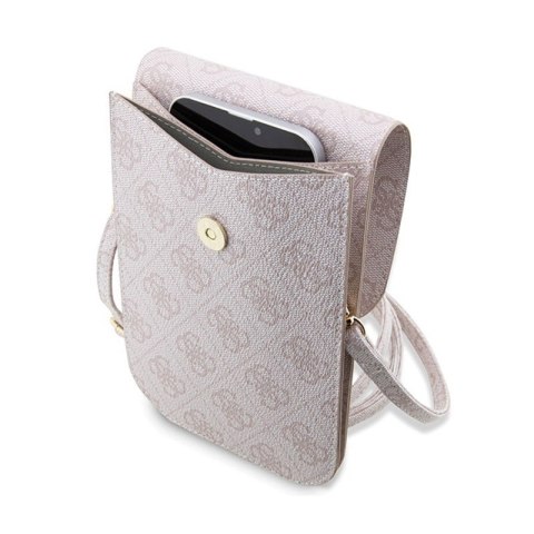 Guess 4G Stripes - Torebka crossbody na telefon (różowy) Guess 4G Stripes - Torebka crossbody na telefon (różowy)