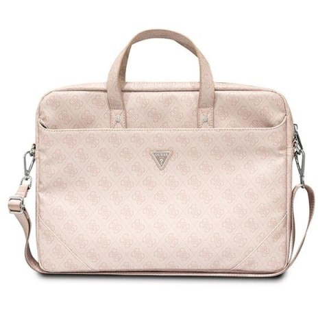 Guess Saffiano 4G Triangle Logo Computer Bag - Torba na notebooka 16" (różowy) Guess Saffiano 4G Triangle Logo Computer Bag - Torba na notebooka 16" (różowy)