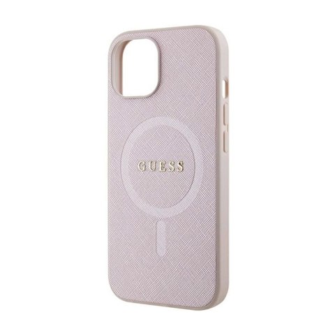 Guess Saffiano MagSafe - Etui iPhone 15 Plus (różowy) Guess Saffiano MagSafe - Etui iPhone 15 Plus (różowy)